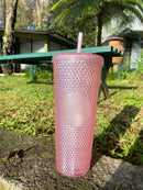 Glitter Bling Pink Venti Studded Tumbler