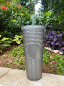 Glittering Gray Venti Studded Tumbler
