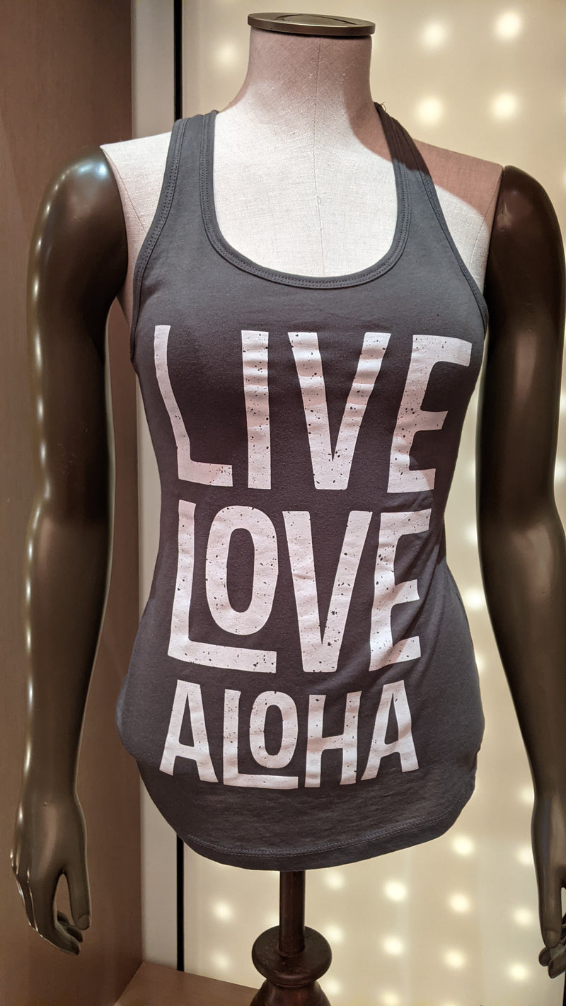Live Love Aloha Gray Tank Top
