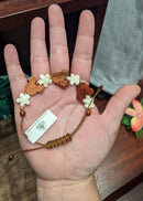 Mickey & Plumeria Bead Rope Bracelet