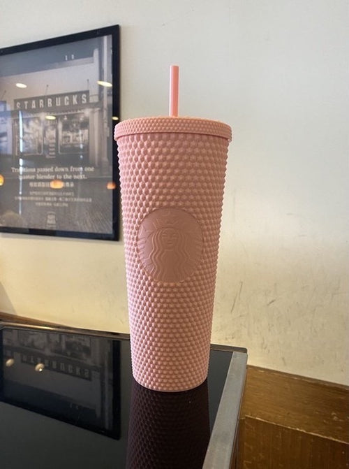 Matte pink starbucks studded tumbler deals