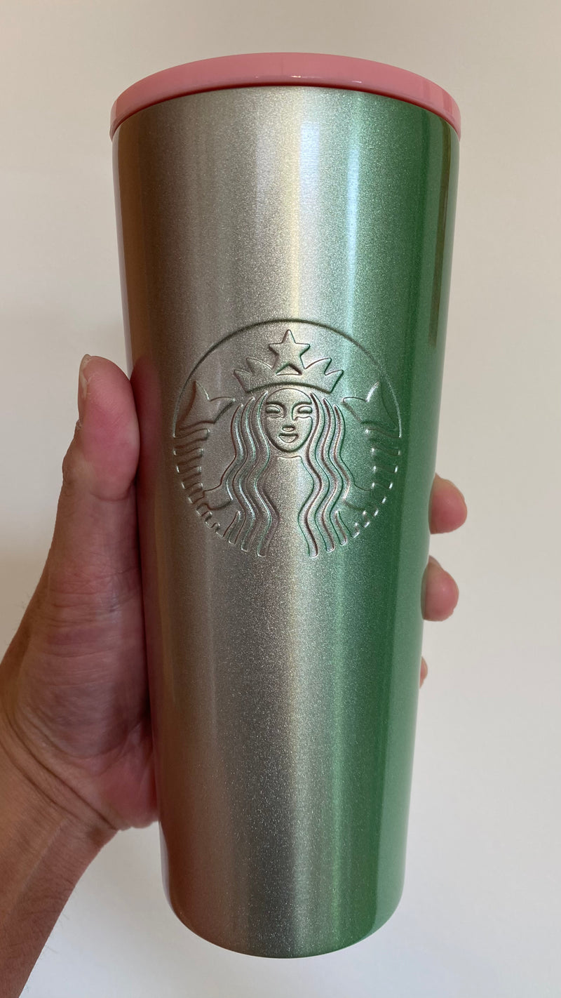 Starbucks Mexico Pink & Green Ombre Grande Stainless Steel Tumbler